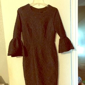 black dress w/ blue glitter balloons sleeves